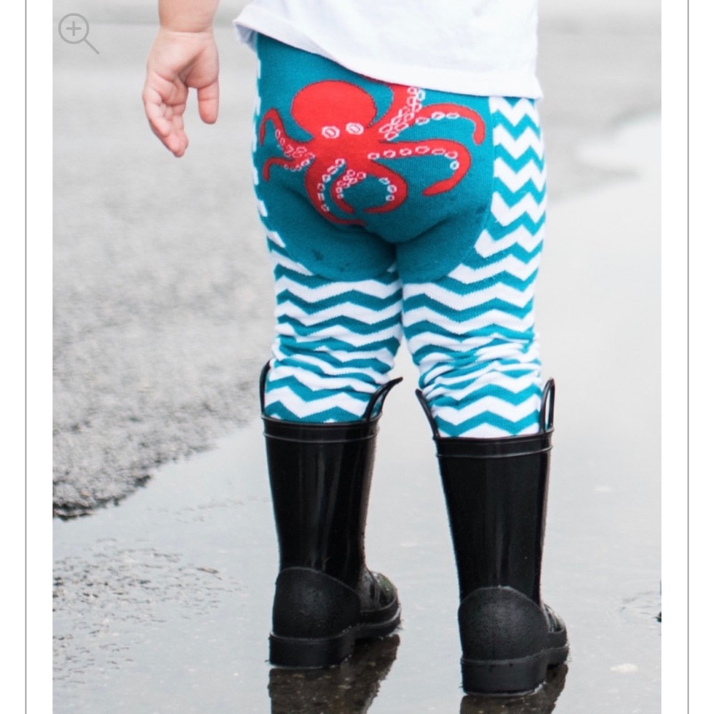 Doodlepants Toddler Chevron Leggings with Red Octopus  Large